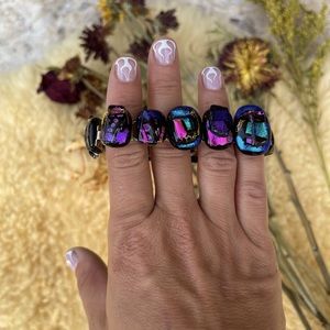 Killer vintage handmade dichroic glass bracelet